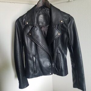 BLANKNYC Blank NYC Black Vegan Leather Moto Jacket Extra Small XS